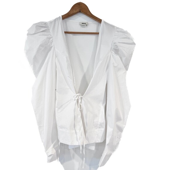 Jason Wu Puff Sleeve Wrap Top Blouse Long Sleeves NEW NWT $198 - Picture 4 of 9